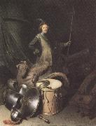 Gerrit Dou Standing Soldier with Weapons (mk33) France oil painting reproduction